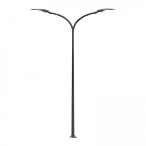 Hot Galvanized 5m-12m Steel Double Arm Lighting Pole