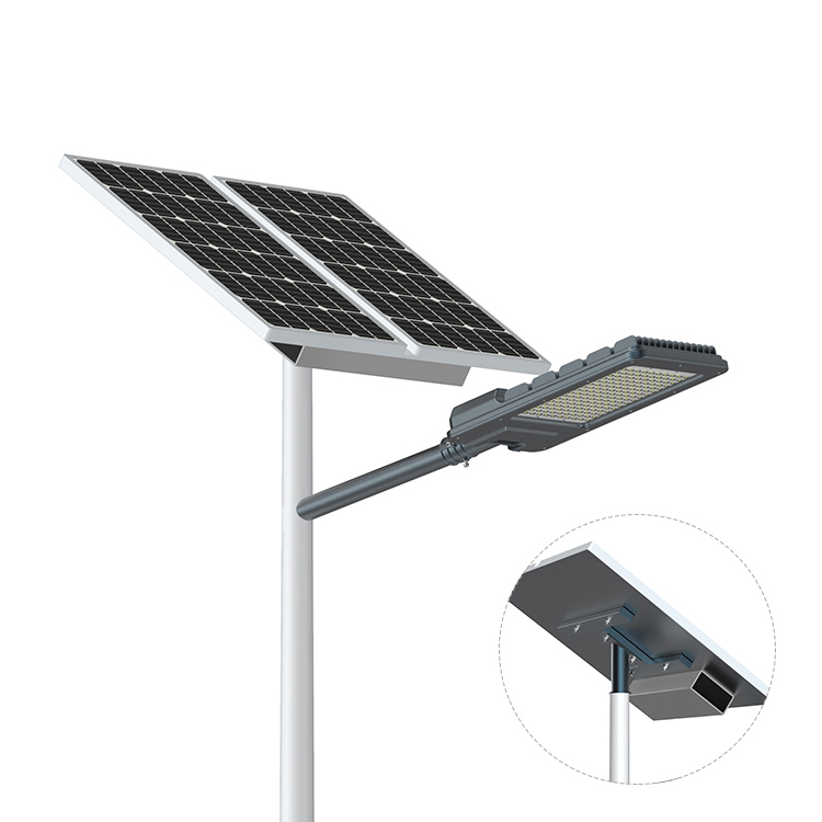 Manufacturer of Solar Street Lighting System - Solar Street Light External LiFePo4 lithium battery under the solar panel -Tianxiang
